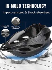 1顶成人自行车头盔，轻便男女通用，舒适带衬垫和遮阳板，多种颜色可选，适用于成人和青少年山地车和公路车，优质气流一体化可调节保护，适用于山地和公路骑行。