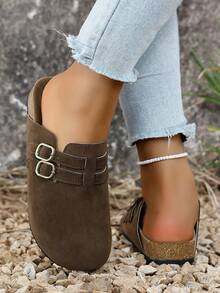 Women's Fashion Plus Size Flat Slippers - Brown - View 5