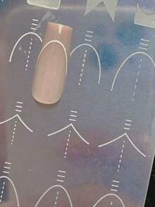 French Nail Art Stamping Plate Drawing Template Geometric Stripe Line 3D Image Stencil Mold Printing Tool - Silver - View 4