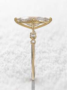 1 st klassisk kubisk zirkoniaring för kvinnor för bröllop, förlovning, årsdag, fest, bandsmycken, alla hjärtans dag-present - 1# - Visa 7