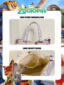 Disney 1个官方授权的《疯狂动物城》朱迪·霍普斯印花手提袋，女士可爱卡通手提包，日常使用，休闲帆布斜挎包，方便携带——适合女性/女孩/学生，是购物、外出活动的理想之选。 - 彩色 - 查看 10