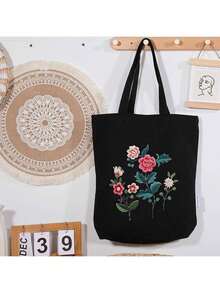 EstiloTendenciaKit De Bordado Para Bolsa De Lona Con PatróN Para Principiantes. Kits De Manualidades De Bordado DIY Para Adultos. Incluye Instrucciones, Dedal, Bastidores De Bordado E Hilos De Colores (CR002 Jinxiumixiang)Calidad PremiumVersióN Mejorada - CR002 yanlongchuoyue - Ver 8