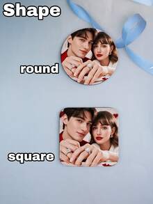 Custom Photo Coaster, Personalized Couple Memory Drink Mat, Customized Valentine'S Day Picture Cup Pad, Customizable Romantic Gift, Ideal Valentine'S Present For Partner, Stylish Home Bar Accessory For Daily Use, Unique Couple-Themed Table Decor - Style B - View 4
