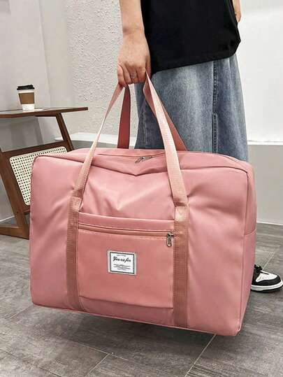 1 pieza Bolsa de lavandería acolchada de gran capacidad, bolsa de viaje plegable impermeable, se puede usar como equipaje de mano, bolsa de viaje, bolsa de equipaje simple (estilo aleatorio), adecuada para viajes, dormitorio, dormitorio, vuelta al colegio, bolsa de viaje, bolsa de fin de semana, bolsa de gimnasio