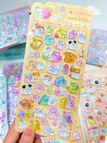 3D Cute Stickers - Cartoon Hot Dog Sushi Bubble Stickers, Adorable Mini Plush 3D Reusable Stickers For Scrapbooking, Planners, Diaries, Notebooks, Laptops - Multicolor - View 6