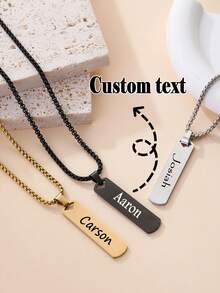 1PC Elegant Customized Gold Stainless Steel Name Necklace - Multiple Fonts To Choose From, Suitable For Mother's Day, Valentine's Day, Birthdays, Weddings, And Graduation Ceremonies
