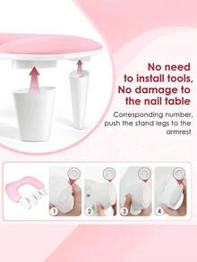 1pc Professional Nail Technician Armrest - U-Shaped Nail Art Hand Rest Pillow, Large Size Microfiber Leather Nail Armrest Stand, Suitable For Acrylic Nail Technicians, Large Size Microfiber PU Leather Nail Hand Rest, Professional Salon Nail Armrest Cushion - Multicolor - View 5