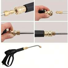 Boquillas de extensión para lavadora a presión de alta resistencia, 3 uds., 25 °   /90 °   /Cordón en U con conexión rápida de 1/4 para limpieza de automóviles y exteriores CLZX - A - Ver 2