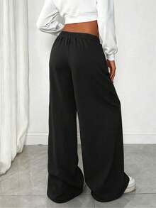 2pcs Teen Girls Minimalist Versatile Lazy Casual Comfortable Long Pants - Multicolor - View 2