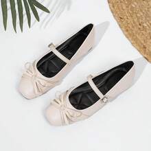 2026 Spring New Arrival Mary Jane Shoes, Bowknot Soft Bottom Flat Loafers For Women - Apricot - View 17