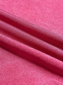 Solid Color Halterneck Strappy Backless Jumpsuit - Rose Red - View 7