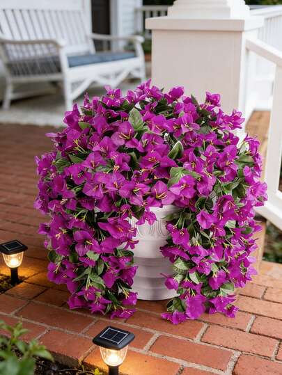 1/25 Piece Artificial Bougainvillea, UV-Resistant, Suitable For Indoor/Outdoor Planters, Vases, Home Decor, Porch, Garden, Weddings, Summer & Spring Decoration, Valentine's Day Gift