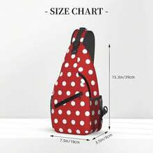 Polka Dots Sling Bag For Women Crossbody Bag Abstract White Small Circle Dot Geometric Pattern On Red Background Sling Backpack For Men Dot Pattern Shoulder Bag Gym Travel HiFKing Daypack - RedWhite - View 3