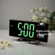 1pc Projector Alarm Clock, Bedroom Ceiling Large-Screen Projected Clock, Digital Clock With 180° Projection Function, 4 Brightness Levels, 12/24-Hour Alarm Projector With Temperature, Date, And Nap Timer - 彩色 - 查看 3