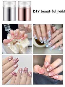 2/1pc Mini Silicone Nail Art Stamping Plate, Reusable Nail Stamping Plate, New High Transparency Stamping Plate, Multi-Functional Stamping Tool, Flexible Metal Aluminum Tube Stamping Tool, Nail Art Accessory, Nail Stamping Plate