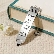 Cultural And Creative Stainless Steel Bookmark In The Shape Of A Pencil, Printed With Literary Inspirational Quotes, Suitable As A Page Marker For Book Lovers, Literary Youth, And Students, A Creative Gift For Readers - Multicolor - View 12