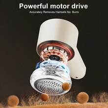 1pc Electric Fabric Shaver, Wireless Multi-Function Lint Remover With Battery Level Display, Suitable For Soft Pads, Bedsheets And Wool Sweaters - Multicolor - View 7