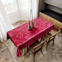 1件套粉色渐变格子爱心情人节桌布套装，混搭风格涤纶长方形桌布，带有渐变爱心和格子爱心图案 - 彩色 - 查看 7