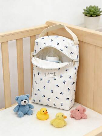 1 st blöjpåse, vattentät hängande blöjväska vid sängkanten, bärbar blöjväska