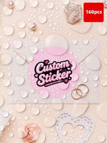 1-160pcs Customizable Round Stickers, Can Print Any Text And Patterns, Suitable For Valentine's Day Gifts, Romantic Love Notes, Handmade Stickers, Party Favors, Envelope Seals, Notebooks, Laptops, Great For Gifting To Boyfriend, Girlfriend, Husband, Wife, Parents, Friends, Family, Waterproof And Durable Decorative Labels In Multiple Sizes, Unique Commemorative Stickers For Anniversary, Birthday, Home,Wallpaper Stickers Wall ,Kids-Activity - Rose Red - View 17
