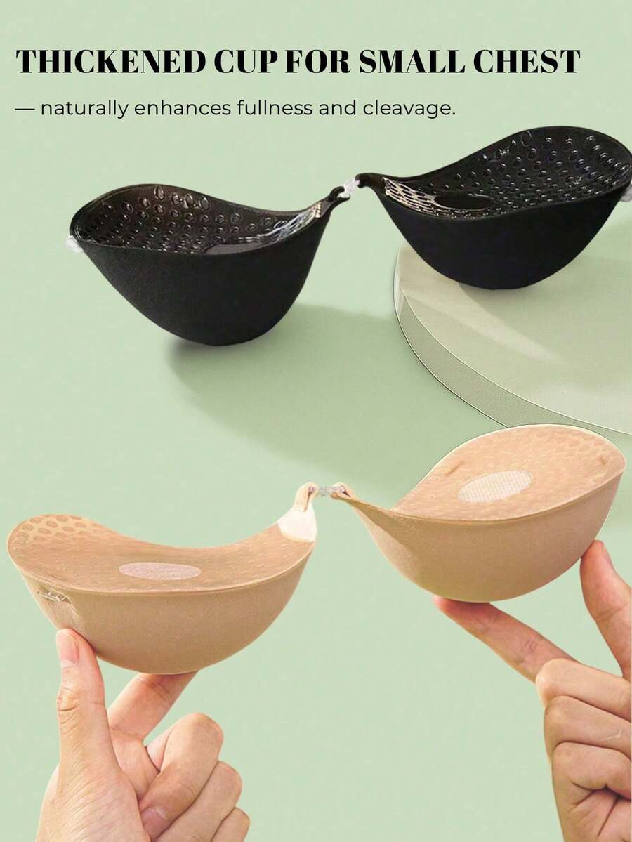 5cm Thick Invisible Adhesive Bra Pads, Skin-Colored Bra Inserts For Strapless Dresses, Uplift And Enhance Bust For Small Chest Women