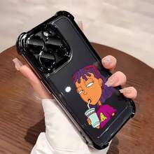 ¿Qué funda de teléfono con patrón de chica bebiendo bebida genial? Compatible con fundas de teléfono   17  16 Pro Max  15 Pro Max  13 y  12 Fabricada en material de TPU, proporciona protección contra golpes y caídas. Es un gran regalo para familiares, amigos, novios, novias y Halloween. - Negro - Ver 4