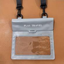 1pc Waterproof Phone Pouch Bag, Large Capacity Diagonal Shoulder Strap, Touchscreen Compatible, For Swimming - Multicolor - View 5