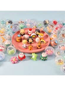 1/10pcs Rotatable Plastic Egg-Shaped Capsules (Toys Not Included), Suitable As Fun Surprise Birthday Party Gifts, Gashapon Capsules, Gift Bag Fillers, Doll Toys And Candy Vending Machine Small Gift Capsules - Multicolor - View 10