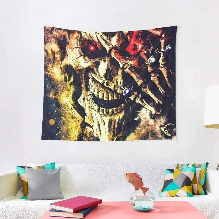 Overlord Momonga Ainz Ooal Gown Tapestry House Decor Japanese Room Decor Room Decoration Korean Style Tapestry - trắng - Xem 1