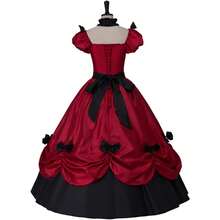 Women's Southern Belle Dress Civil War Southern Belle Ball Gown Gothic Victorian Rococo Dress Costume - Đỏ - Xem 5