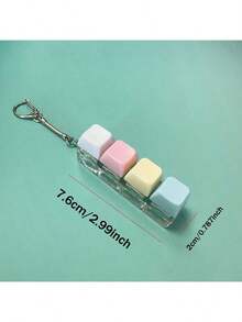 1pc Keyboard Fidget Keychain - Click Press Decompression Toy For Adults, Stress Relief Finger Keychain & Unique Office Gift - Multicolor - View 2