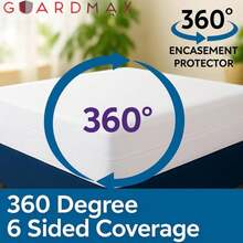 Guardmax Heavy Duty Vinyl Queen Zippered Mattress Encasement - Waterproof &Amp; Breathable Mattress Protector - Comfortable, Soft, And Noiseless Zippered Bedding - Dust Mite Proof (60 X 80 X 9) - ColorN - 查看 6