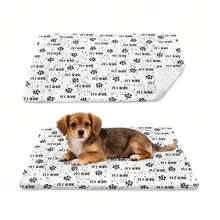 Personalized Pet Insulating Mat With Your Own Pet's Name.This Thick, Cozy Pet Flannel Insulating Mat With Paw Prints Provides Warmth And Comfort, Making It Perfect For Cats And Small Dogs To Relax On. It's Portable And Ideal For Creating A Snug Spot For Your Pet. Perfect Gift For Any Pet Owner, Flexible & Easy To Store & Portable, Gift For Best Friends Mom, Dad, Daughter, Son, Family, Girlfriend, Boyfriend, And Other Pet Lover - White - View 1
