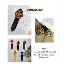 WB 5PCS Warner Bros Officially Licensed Harry Potter Hogwarts Houses Bookmarks Set Gryffindor Slytherin Collectibles Friends Birthday Christmas Halloween Thanksgiving Gift Office School Supplies - Multicolor - View 6