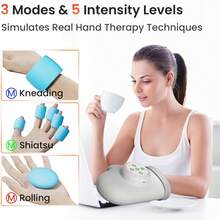 Rechargeable Electric Hand Massager, Finger Press Style Wireless Hand Massager With 2000mAh Rechargeable Battery, Great Gift For Loved Ones - Silver - View 3