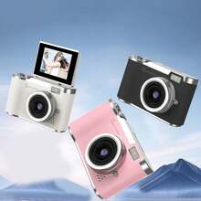 1080P高清便携式数码相机，高清摄影摄像相机，自动对焦，高像素，防抖，180°翻转屏带彩色滤镜，8倍数码变焦，适合成人初学者作为生日、新年和圣诞节礼物（800mAh可充电电池）