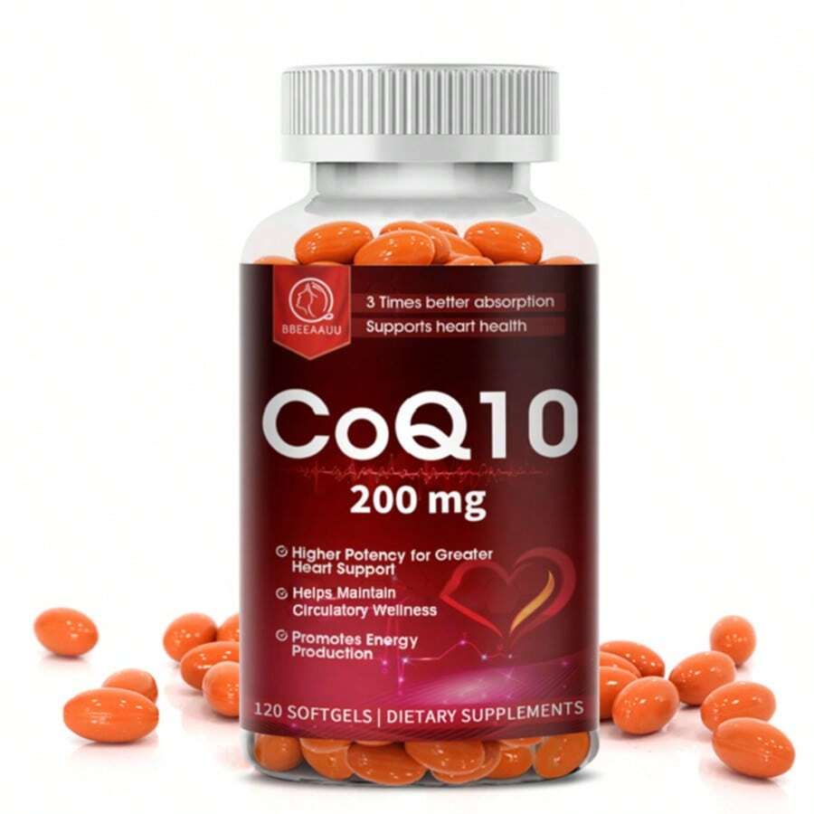 Natural Coenzyme Q10 Antioxidant Supplement 200mg For Heart, Brain & Immunity Support - 120 Capsules - 1 Bottle - View 1