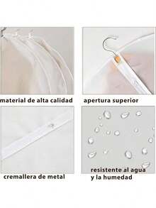 EstiloBolsa transparente a prueba de polvo 5 PCS bolsa para colgar ropa Prueba de Polvo para Vestidos, Trajes, Abrigos Blusas Protector de Ropa Colgante(5 Pack/60-140CM,)Versión mejorada - 5 piezas/60-140cm - Ver 7