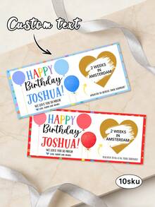 1/3pcs Customized Birthday Scratch Cards, Special Birthday Surprise Scratch Cards, Customizable Text, Suitable For Holiday Party Decor, Home Decor, Daily Use, Can Be Given As Gifts To Family And Friends, A Exquisite Gift, Customized Birthday Gift, Customized Decor - Multicolor - View 1