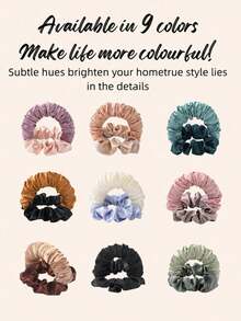 女士免加热卷发棒，棕色缎面材质，发箍式设计，内置柔韧金属丝，适合过夜使用，高回弹橡胶填充，柔软舒适，无需加热即可打造自然卷发，适合普通发质，尤其适合长发，时尚百搭，是外出和运动的理想配饰。母亲节礼物，送给妈妈的礼物。缎面材质。 - 彩色 - 查看 5