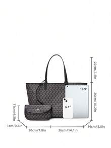 Women's Fashion New Simple Handbag Set, Shoulder Bag, Large Capacity Tote Bag, Commuter Versatile Ladies Handbag, Wallet, Student Shoulder Bag