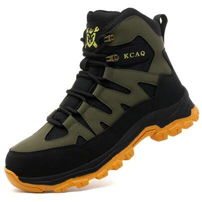 High-Top Men's Work Shoes Steel Toe Anti-Smash Anti-Puncture Safety Casual Sports Outdoor Safety Shoes Sneakers For Men
