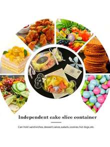 10个糖果造型蛋糕盒 - 非常适合盛放甜点、蛋糕、水果沙拉、提拉米苏等 - 适用于派对、儿童节、生日派对、毕业季/万圣节主题活动、圣诞节、新年派对 - 無色 - 查看 7