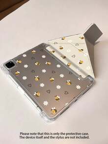 卡通蜜蜂双面亚克力水晶保护壳，兼容 iPad 10 代、iPad 10.2/iPad Mini 6/iPad Mini 7/9.7、Galaxy Tab A8 8.7，3+Y 可折叠防弯折设计，兼容 Kindle Paperwhite 12 代（2024 年款），硅胶加固边角，自动唤醒/睡眠功能，节日送礼佳品 - 彩色 - 查看 4