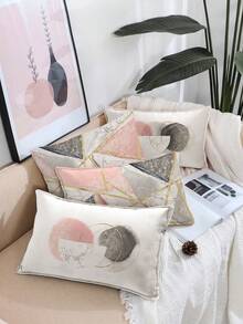 4件組現代奢華風居家裝飾禮品，聚酯纖維材質，隱形拉鍊，無填充，適用於客廳裝飾、枕套、抱枕套、沙發裝飾靠墊、墊套，柔軟靠墊 - 彩色 - 查看 2