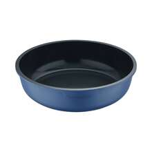 Ensemble de 2 poêles à frire Bergner Click&Cook Ø22Ø26cm en fonte d'aluminium bleue avec poignée amovible + Ensemble de 5 ustensiles de cuisine en silicone et bois - Bleu 2 - Voir 3