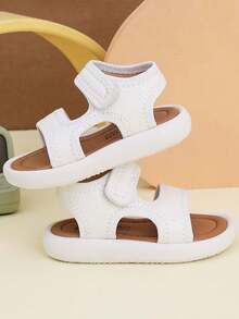 1 Pair Girls Soft Bottom Fashionable Versatile Non-Slip Beach Sandals, Suitable For Toddlers & Little Kids Everyday Wear - White - View 2