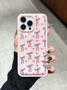 New Padded Anti-Scratch Leather Texture Phone Protective Case, Compatible With IPhone 15 Pro Max, 14 Plus, 13 Pro Max, 12, 11, 7G, 7P, IX, XR, XS Max, 17 Pro, Air With Protruding Lens, Anti-Fall Protection - Pink - View 3