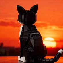800片燕尾服绅士猫积木套装，逼真的宠物猫积木模型，适合成人DIY组装动物积木玩具，可用于家居装饰和收藏，为爱猫人士和积木爱好者提供创意礼物。 - 彩色 - 查看 3