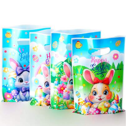 Easter Limited Edition Cute Tote Bag, Vibrant Rabbit, Easter Egg, Chick Pattern Portable Bag, Multiple Styles Available, Suitable For Easter Party, Easter Decoration, Easter Themed Events, Easter DIY Activities Storage, Friends Gathering Holiday Atmosphere Souvenir Bag
